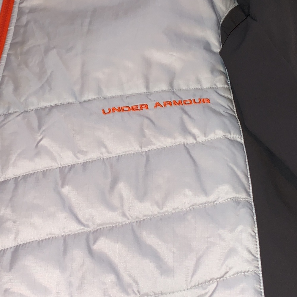 Under Armour Performance Puffer Jacket Gray Orang… - image 2